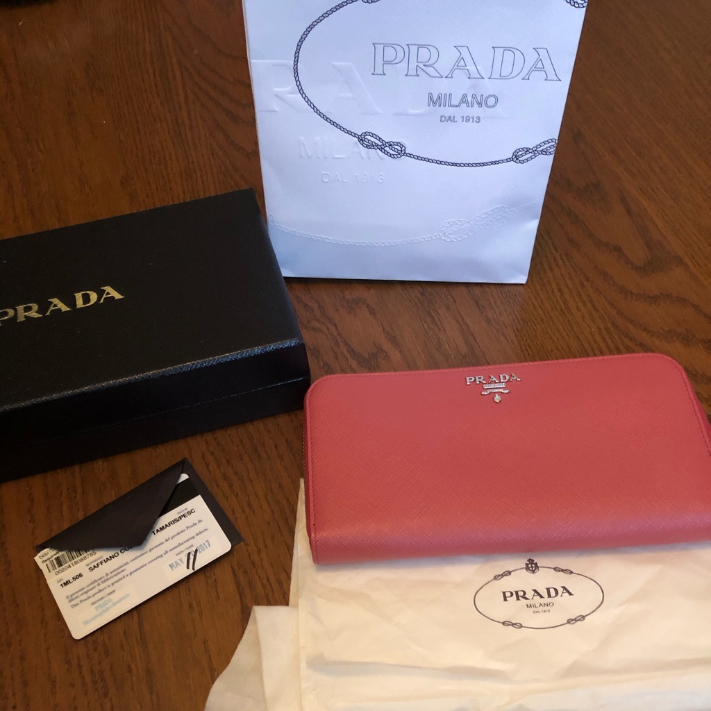 Nib! New! Authentic Prada Saffiano Zip Wallet!